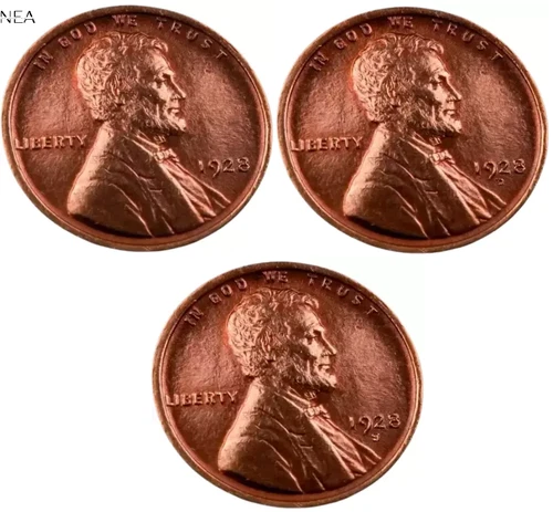 1928+1928-D+1928-S Lincoln Wheat Penny Cent Lot ~ Gem BU (red) ~ 3 Coin Set