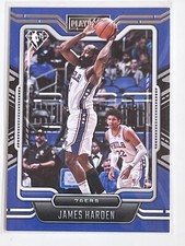 2021-22 Panini Chronicles Playbook James Harden Blue Parallel #295 76ers
