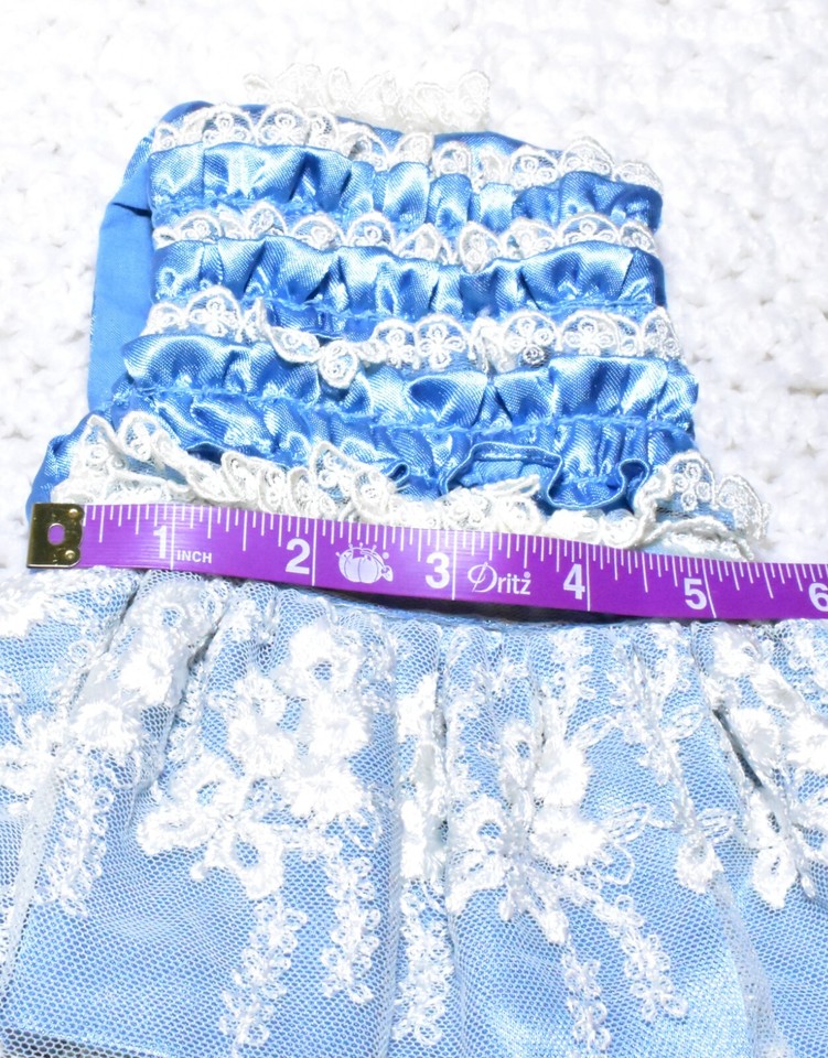 Vtg Blue Jacket Lace Dress for Antique French German Bisque Artist Doll