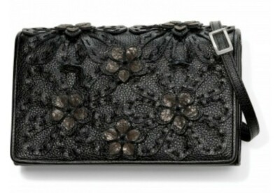 BRIGHTON GLORY OF THE GARDEN EMBELISHED LEATHER  CROSSBODY ORGANIZER NWT MRP$350