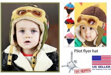 Toddler Kids baby Boy Baby Pilot flyer hat Winter Warm Hat Scarf Cover Cap