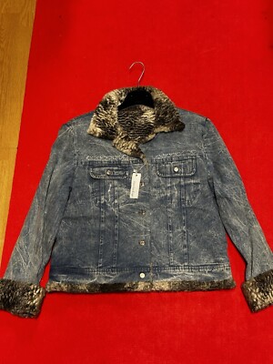 Marchese DI CAPRI Denim Kurzmantel aus Astrakan und 100% Baumwolle