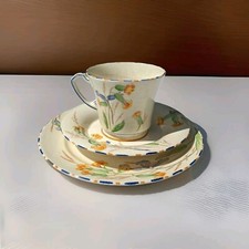 CROWN DEVON FIELDINGS  Meadowsweet Trio Tea Cup Saucer Plates Vintage