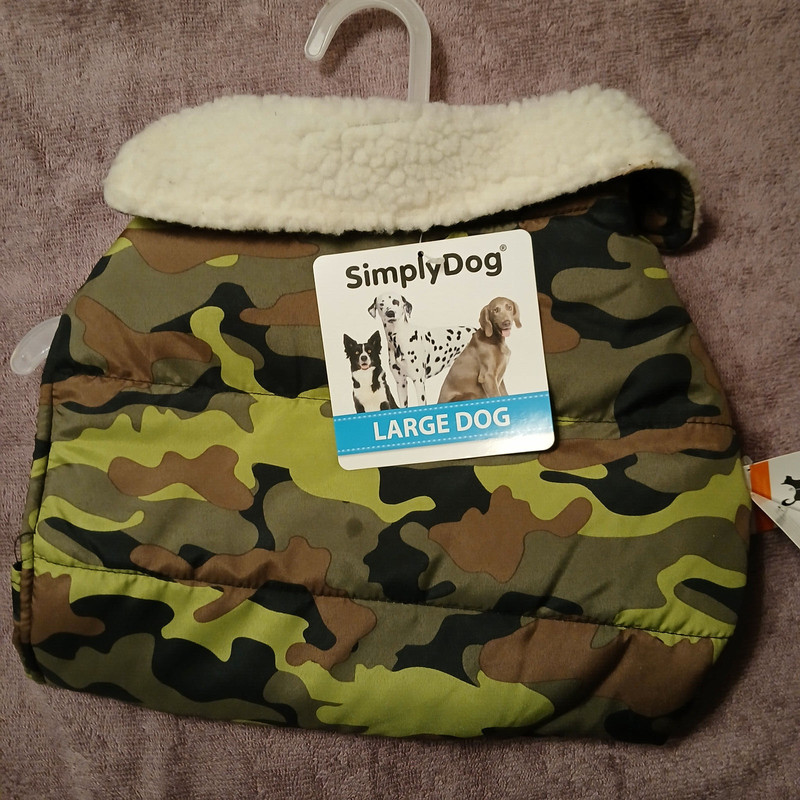 Simply Dog Camo Fashion Apparel , Very Nice, Size Large- BRAND NEW!