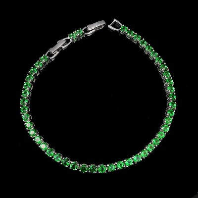 Silber Armband Topas natürliche grüne Edelsteine massiv Sterling 6 1/4 bis 7 Zoll
