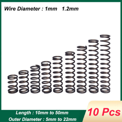 10 Pcs Compresson Sprngs Wre Da 0.5/0.6/0.7mm OD 3mm-12mm A2 - Foto 6
