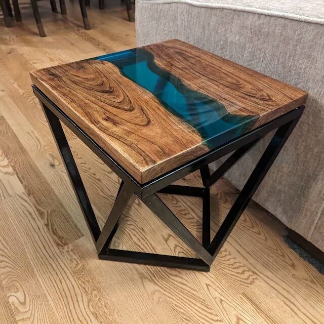Square Epoxy Table Tops, Wood Resin Table, River Coffee Table, Home Decors