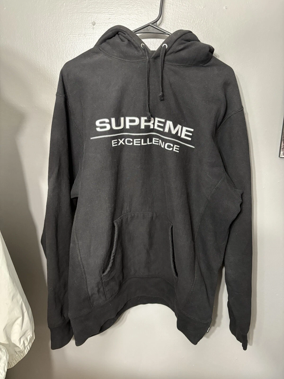 Sweat à capuche noir Supreme fw17 Excellence XL