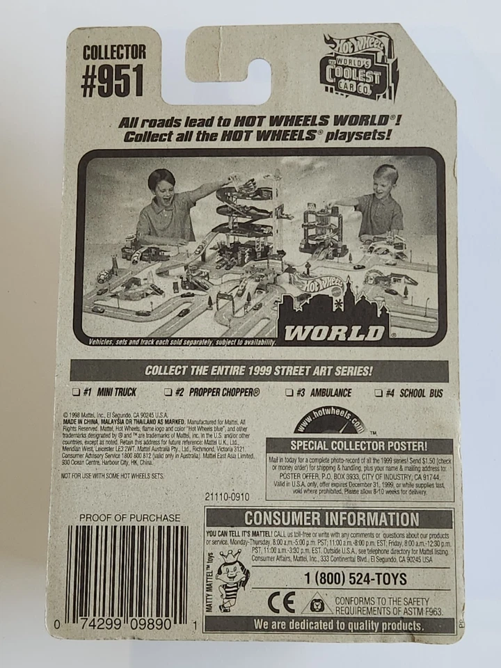 1998 HOT WHEELS HOT STREET ART SERIES AMBULANCE - Image 2 of 2