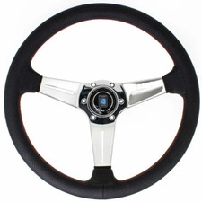 Nardi Deep Corn Steering Wheel Black Perforated Leather Polished Spokes 350mm