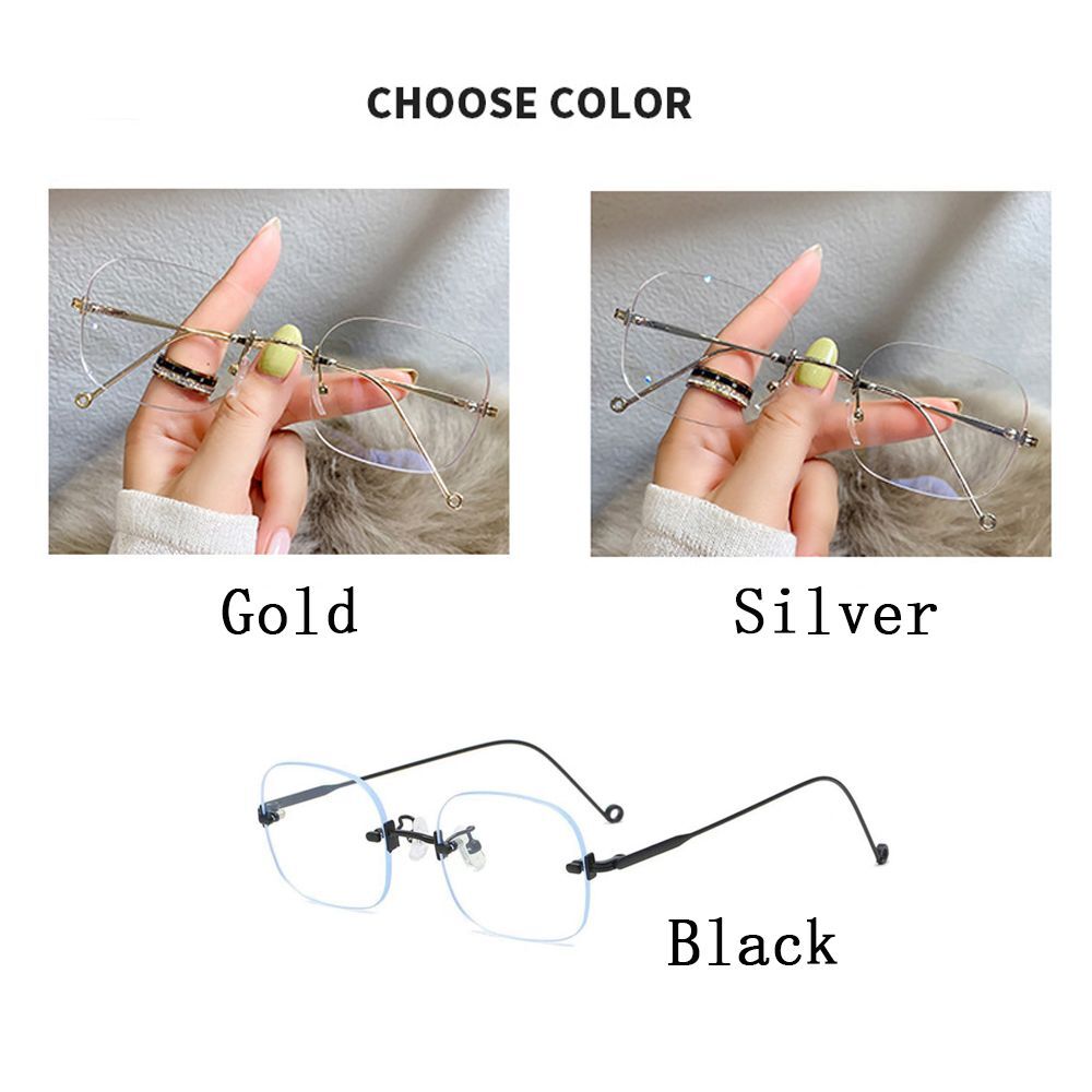 Glasses Zero Diopter Glasses Transparent Clear Eyeglasses Frameless