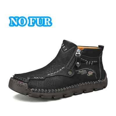 Casual Leather Hiking Men's Handmade Outdoor Non-Slip Walk Casual Ankle Boots