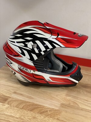Vega Viper Helmet RED BLACK WHITE ECE R 22.05 Size Small