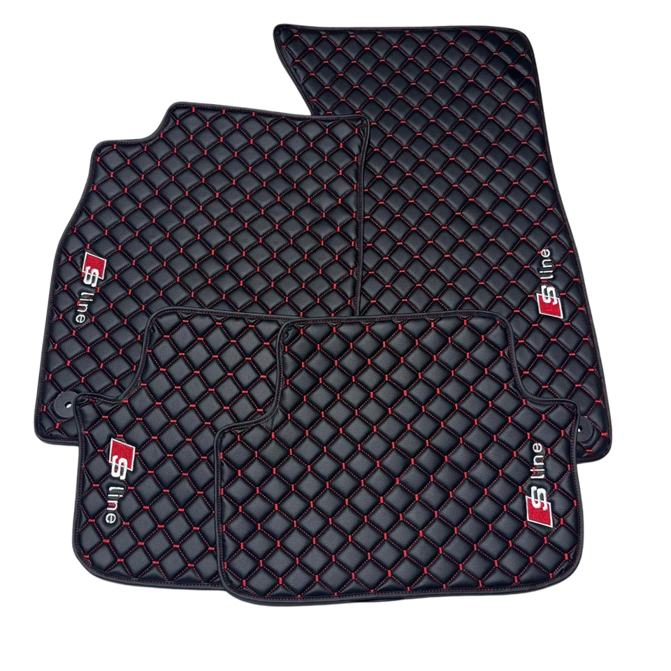 Alfombrillas de cuero de lujo para coche Audi A1-A3-A4-A5-A6-A7-A8-S-RS-Q2-Q3-Q5-Q7-Q8 Foto 4 de 4