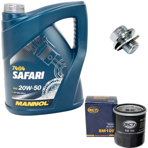 MotoröL ÖLfilter SM106 20W50 5Liter + ÖLablassschraube FüR Toyota Avensis Yaris-image