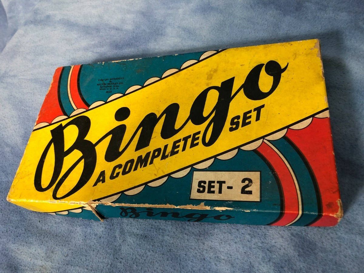 アンティークアメリカンビンゴゲーム Vintage Bingo Game Set with Tokens, Board Game, 10 Cards Craft