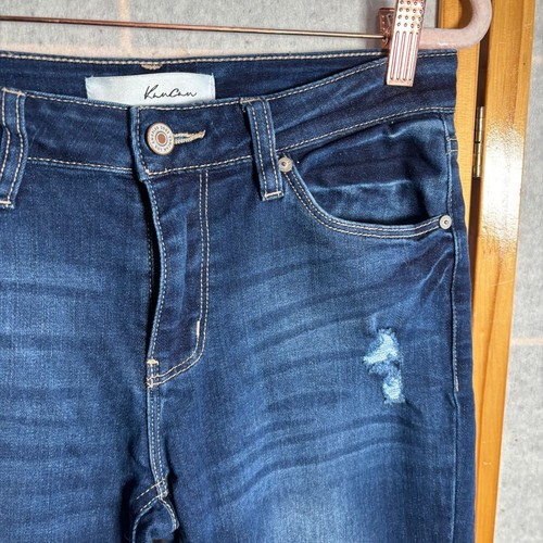 Kancan Women's 5/26 Dark Wash Cropped Ankle Skinny Jeans High Rise - Picture 4 of 9