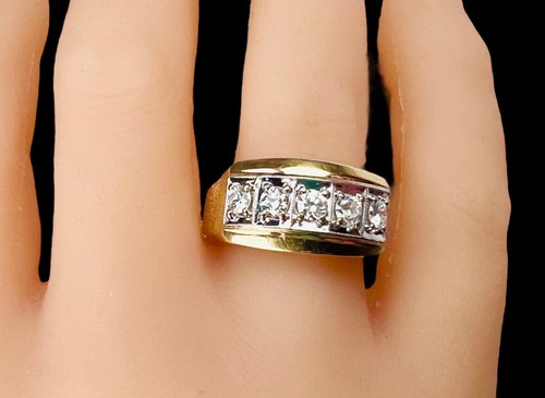 ¡Impresionante anillo de diamantes de oro amarillo de 14 quilates de 1,15 quilates talla 14 13,3 gramos! - Imagen 4 de 9
