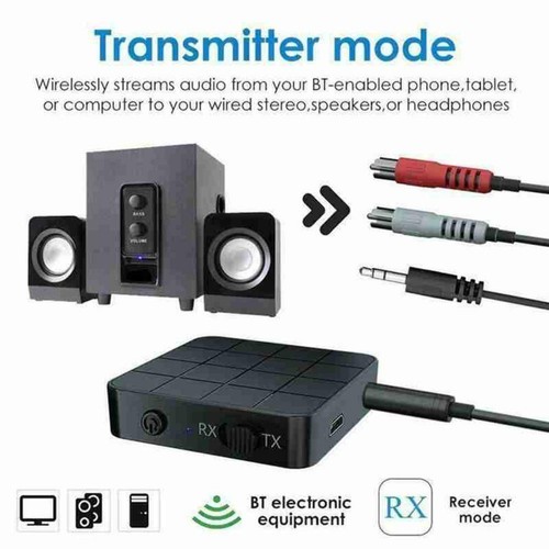 2 in1 Bluetooth 5.0 Wireless Audio Transmitter Receiver RCA Hifi Adapter R7E0 - Afbeelding 4 van 8