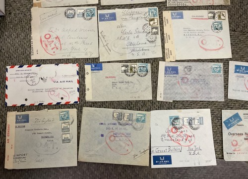 14 PALESTINE 1945 1940 some CENSORED AIRMAIL O. A. T. Onward Air Transport - Picture 5 of 6