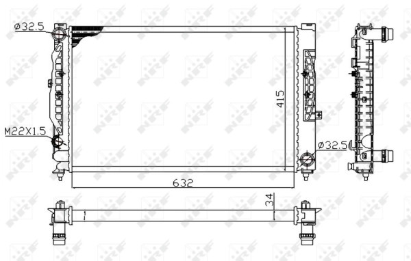 Radiateur de refroidissement NRF 539504A compatible 4B0121251F et 4B0121251K