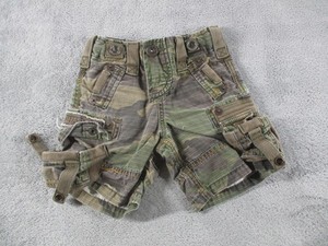 Alpha Industries Shorts Boys 2T Green Camo Cargo Adjustable Waist Military