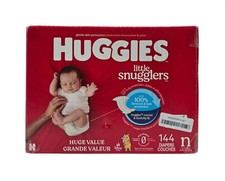 Huggies Little Snugglers Newborn Diapers 144 Count Hypoallergenic 0.22 per diaper