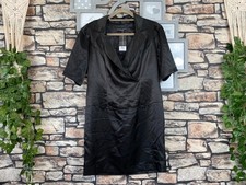 New £40 Dorothy Perkins black satin evening dress UK 16