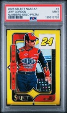 Jeff Gordon 2025 Panini Select Racing Numbers GOLD PRIZM /10 #4 PSA 9
