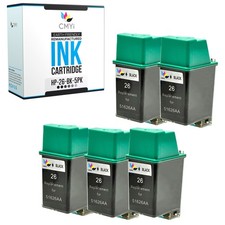 5PK Compatible CMYi 26 Black Ink Cartridges fits HP DeskJet 520 540 550 550C 560