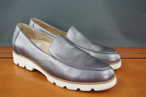 Vionic Kensley Shoes Womens Size 11 Metallic Gray Loafers Comfort Platform Sole - Picture 3 of 11