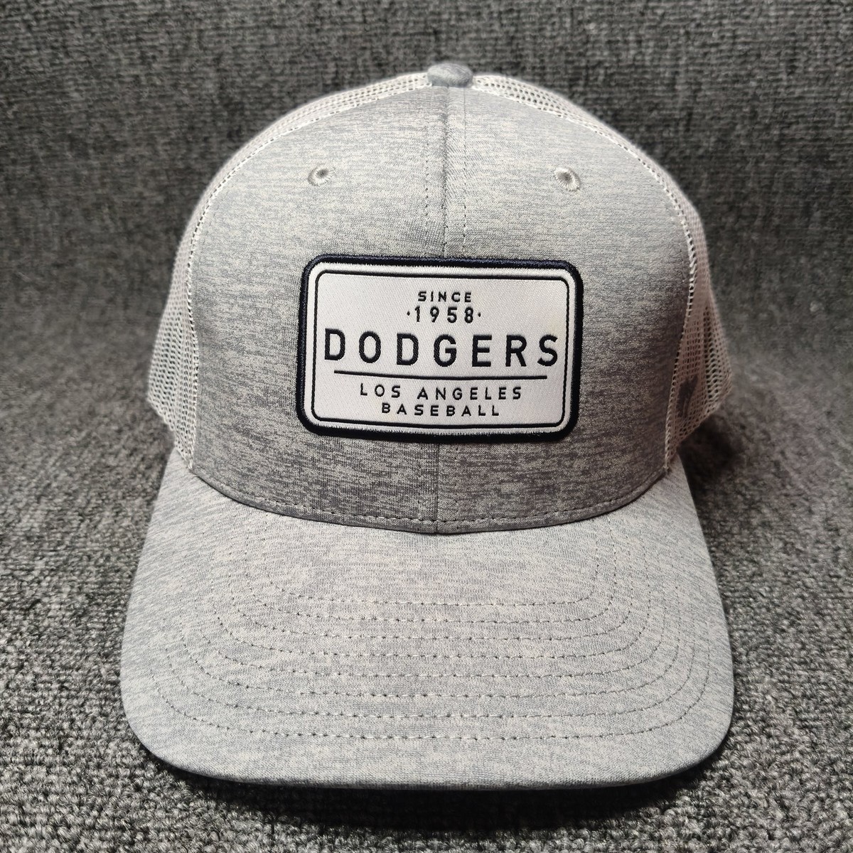 '47 Brand Los Angeles Dodgers MLB Gray Trucker Snapback Hat Curved Brim Patch Ca