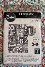 Sizzix 3-D Texture Fades Embossing Folder, NUMBERED by Tim Holtz 665753 NEW 