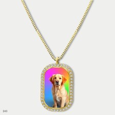 Stunning Cute Golden Retriever Dog Fashion Pendant Necklace Chain Image Dog Tag