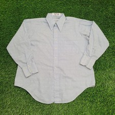 VTG Arrow Kent Collection Button Shirt 16.5 33 USA Textured Dacron Poly Cotton