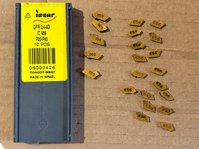 Iscar GFR 2.4-4D Cutoff Inserts IC656, quantity 17 plus 5 more GFR Inserts IC800