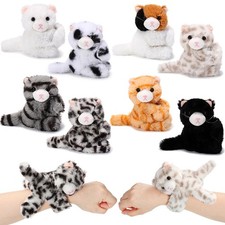 8 Pack Plush Gifts Easter Animal Cat Slap Bracelets - 8 Inch Class Prizes Toy...