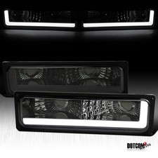 Fit 88-98 Ck Silverado Sierra 92-99 Suburban Smoke Led Bar Bumper Signal Lights