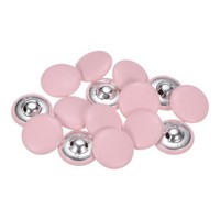 15 StüCk LederüBerzogene KnöPfe,25Mm,Metall,Rund,Zum NäHen,Hellrosa