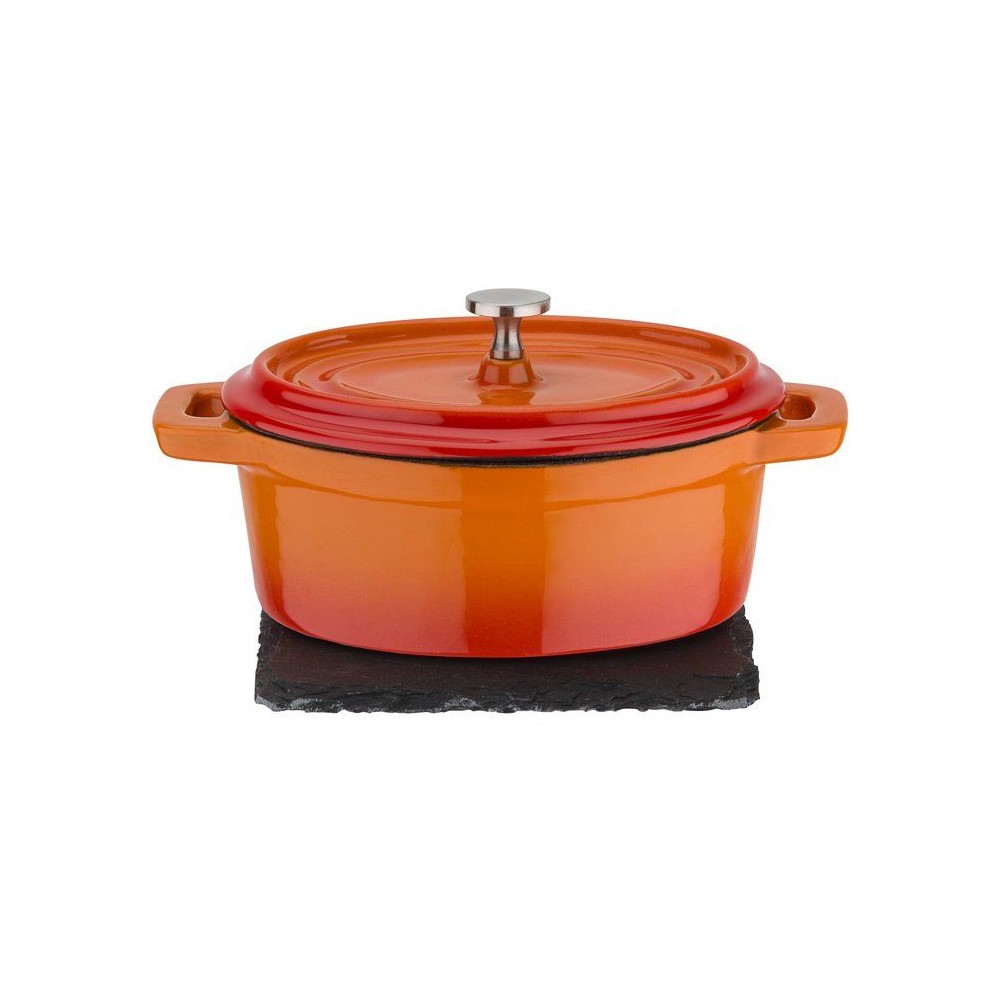 Mini cocotte en fonte GSW orange pour éviter les plats froids et desséchés