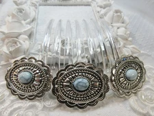 Southwest Concho Cabuchons Large THICK Hair comb TH Equestrian Western comb