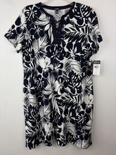 Chaps Ralph Lauren Dress Women 2X Tropical Floral Print Casual Vaca Coastal New