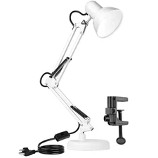 Metal Desk Lamp Adjustable Goose Neck Swing Arm Table Lamp With Interchangeable