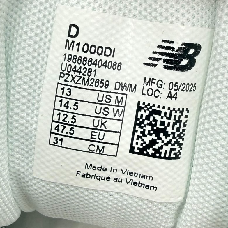 Size 13 Men's New Balance 1000 Sneakers M1000DI White Silver