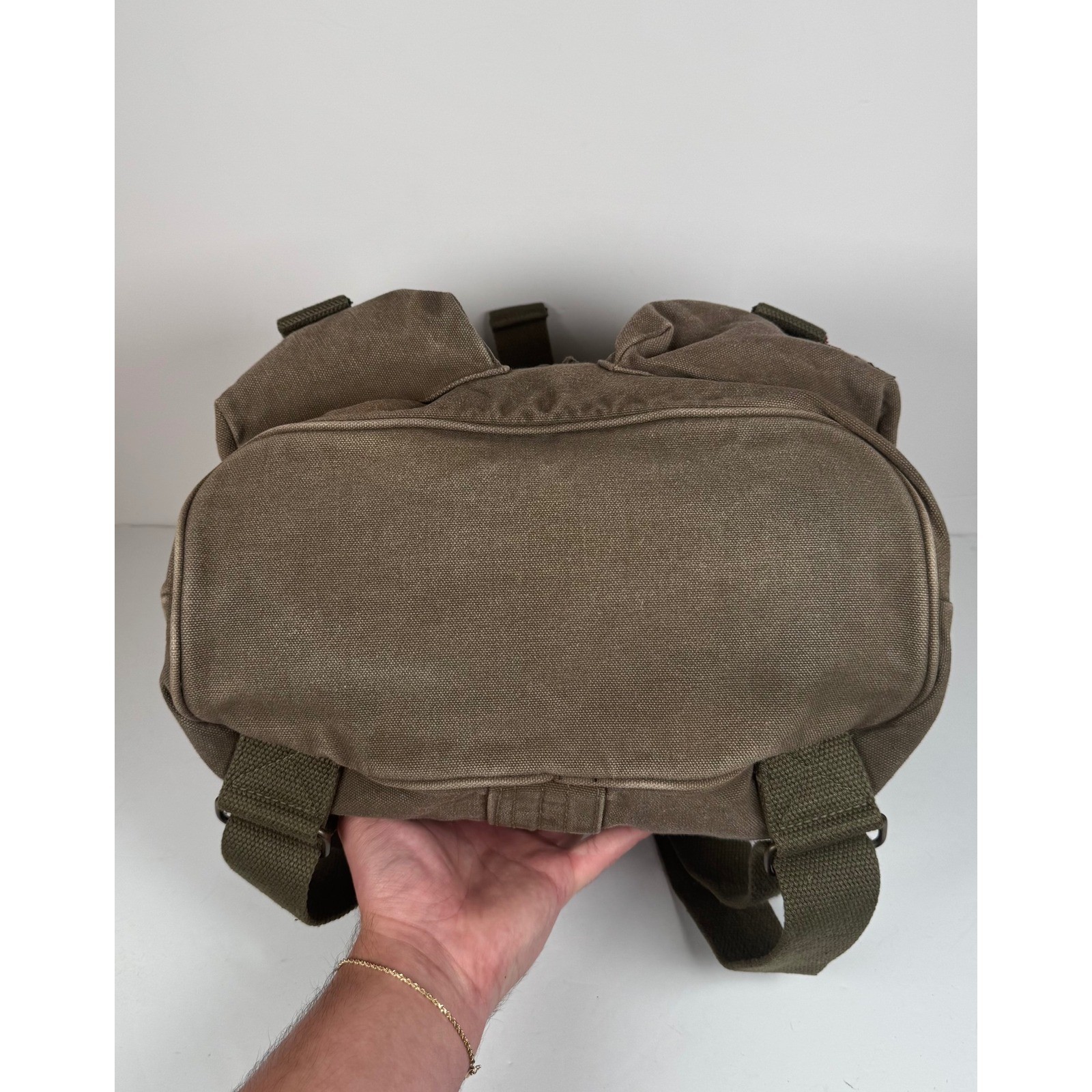 Abercrombie & Fitch Canvas Drawstring Rucksack Military Backpack Vintage Rare image 7