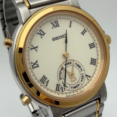 Working SEIKO 8M25 6120 Quartz Combination Color