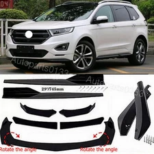 Gloss Front Bumper Lip Splitter Spoiler Body Kit Chin For Ford Edge 2016-2024