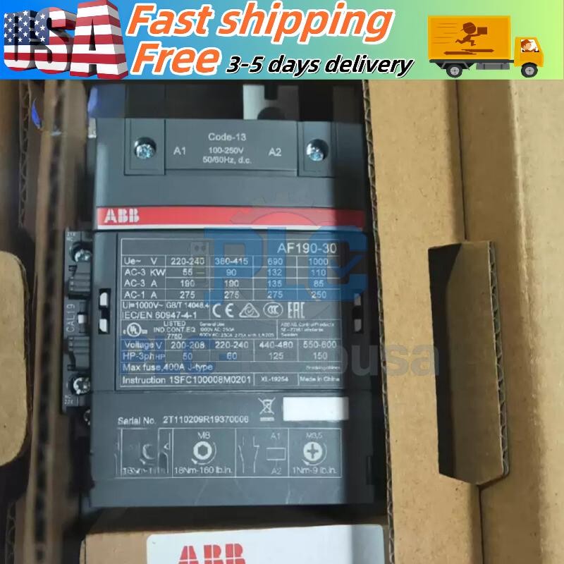 ABB 1PC NEW AF190-30-11-12 48-130V 50/60HZ 3-pole Interlocking AC Contactor