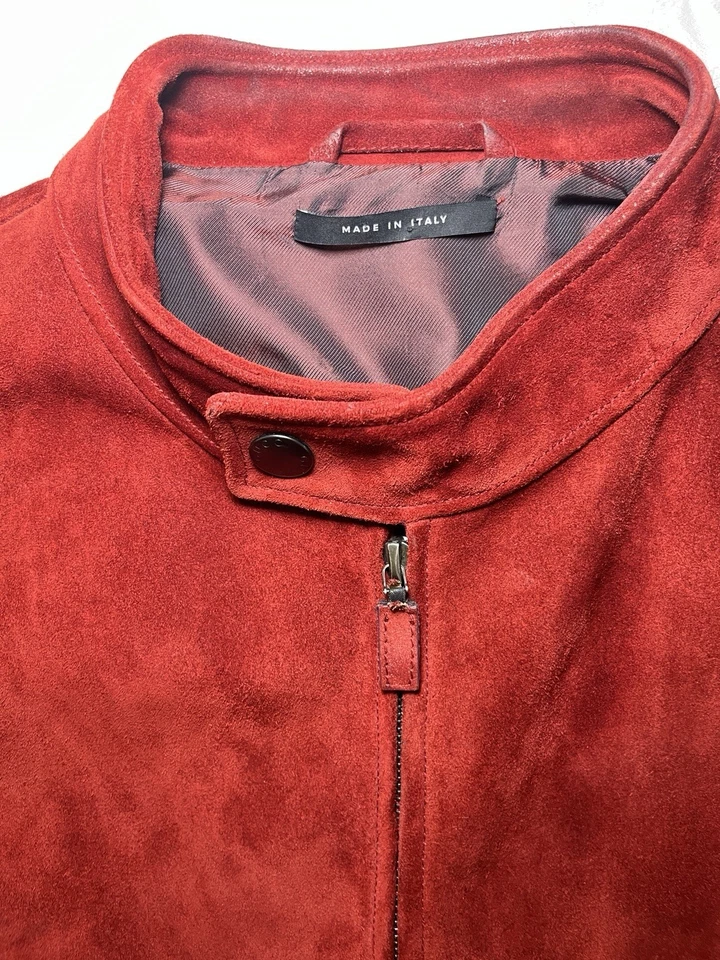Chaqueta Gucci Vintage Cuero Borgoña Estilo Moto Hombre Talla 58 XL Foto 3 de 4