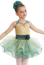 Dance Costume Intermediate Child Green Weissman 11117 Ballet Sequin Tutu
